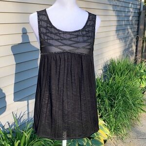 AEO Sleeveless Top w Faux Leather Bust Detail